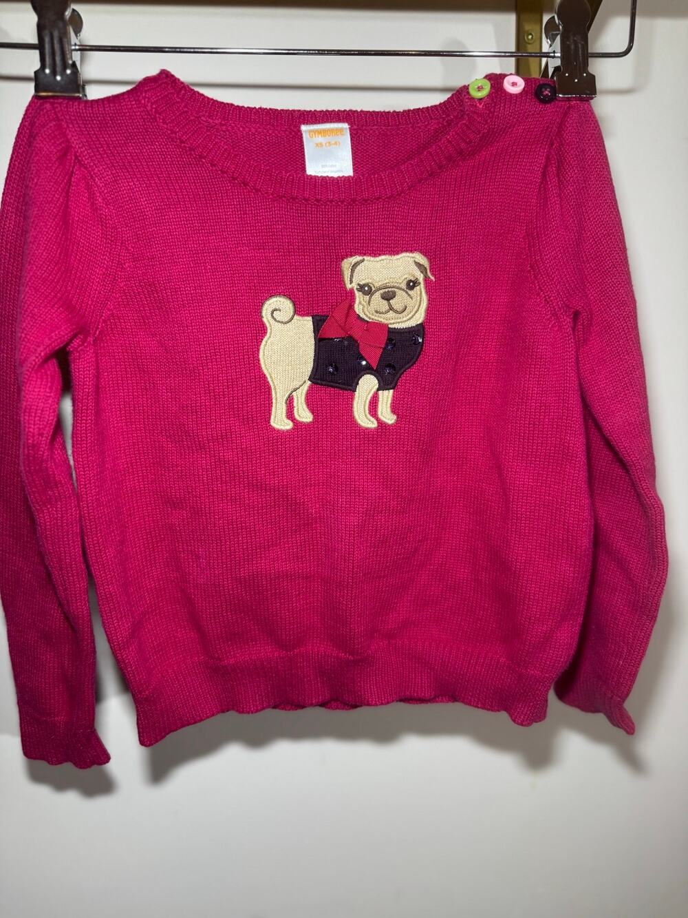 Girls 3-4T Gymboree PUG PUPPY Pullover Sweater